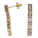 14ct Yellow Gold Monaco Classic Cubic Zirconia Drop Earrings