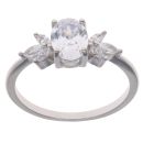 Silver Cubic Zirconia Stoneset Fancy Ring by Icesia