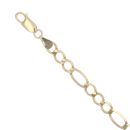 9ct Yellow Gold Figaro Bracelet 8"