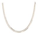 9ct Yellow And White Gold Patterned Curb Chain 16"