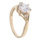 14ct Yellow Gold Cubic Zirconia Three Stone Ring