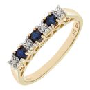 9ct Yellow Gold Sapphire and Diamond Eternity Ring