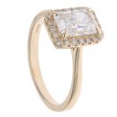 Lab Grown 9ct Yellow Gold 1.75ct Radiant And Brilliant Cut Diamond Cluster Ring