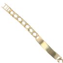 9ct Yellow Gold ID Patternd and Plain Curb Bracelet 7.5"