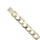9ct Yellow Gold Patterned and Plain Curb Bracelet 8"
