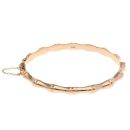 9ct Yellow Gold Bamboo Patterned Hinged Bangle