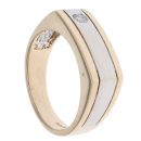 9ct Yellow and White Gold 0.09ct Diamond Signet Ring