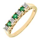 9ct Yellow Gold Emerald and Diamond Eternity Ring