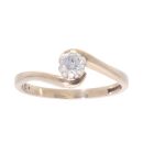 9ct Yellow Gold 0.25ct Diamond Twist Solitaire Ring