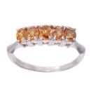 9ct White Gold Orange Gem Stone Set Ring
