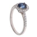 18ct White Gold 0.25ct Diamond And Sapphire Cluster Ring