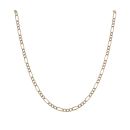 14ct Yellow And White Gold Figaro Chain 24"