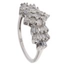 9ct White Gold 1.00ct Brilliant And Baguette Cut Diamond Cluster Ring