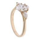 Lab Grown 9ct Yellow Gold 1.90ct Oval And Pear Cut Diamond Trilogy Ring