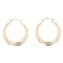 9ct Yellow Gold Greek Key Pattern Creole Earrings
