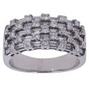 18ct White Gold 1.50ct Diamond Five Row Fancy Ring