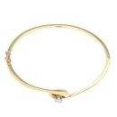 14ct Yellow Gold 0.20ct Diamond Solitaire Bangle