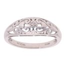 9ct White Gold 0.01ct Diamond Fancy Ring