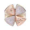 14ct Yellow, White And Rose Gold Stone Set Ring