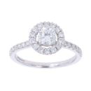 Platinum 1.27ct Brilliant Cut Diamond Cluster Ring
