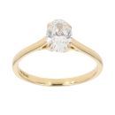 18ct Yellow Gold 0.90ct Oval Cut Diamond Solitaire Ring