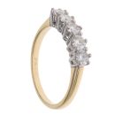 18ct Yellow Gold 0.80ct Brilliant Cut Diamond Five Stone Ring