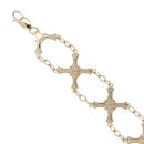 9ct Yellow Gold Cross Link Bracelet 8"