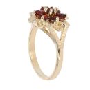 9ct Yellow Gold Garnet Cluster Ring