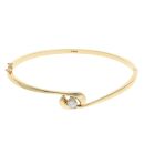 14ct Yellow Gold 0.20ct Diamond Solitaire Bangle