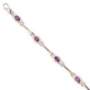 18ct White Gold Amethyst Bracelet 7"