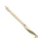 14ct Yellow Gold Monaco Classic Pink Girl Pave Lock ID Bracelet 5.5"