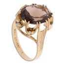 9ct Yellow Gold Smoky Quartz Single Stone Ring