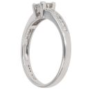 9ct White Gold 0.33ct Princess and Brilliant Cut Diamond Cluster Ring