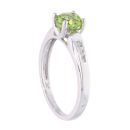9ct White Gold Peridot and Diamond Circular Ring