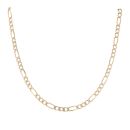 9ct Yellow And White Gold Figaro Chain 18"