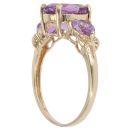 9ct Yellow Gold Amethyst Three Stone Ring