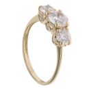 14ct Yellow Gold Cubic Zirconia Three Stone Ring