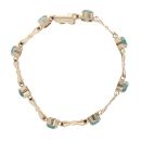 9ct Yellow Gold Blue Cubic Zirconia Bracelet 7"