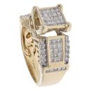 9ct Yellow Gold 1.10ct Diamond Cluster Ring