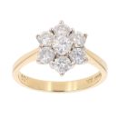 18ct Yellow Gold 1.00ct Brilliant Cut Diamond Cluster Ring