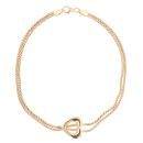 9ct Yellow Gold Duo Heart Bracelet 7.5"