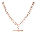 9ct Rose Gold Patterned And Plain Belcher T-Bar Chain 24"