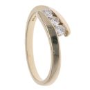 9ct Yellow Gold 0.25ct Brilliant Cut Diamond Trilogy Ring