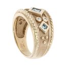 9ct Yellow Gold 0.05ct Apatite And Cubic Zirconia Ring