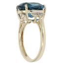 9ct Yellow Gold 0.10ct Diamond and Blue Topaz Ring