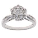 18ct White Gold 0.50ct Brilliant Cut Diamond Cluster Ring