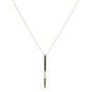 18ct Yellow Gold 0.12ct Brilliant Cut Diamond Bar Pendant And Chain 20"