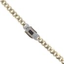 14ct Yellow Gold Monaco Curb Alternate Pave Lock Chain 20"