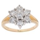 18ct Yellow Gold 1.50ct Brilliant Cut Diamond Cluster Ring