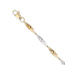 9ct Yellow and White Gold Twist Bracelet 7"